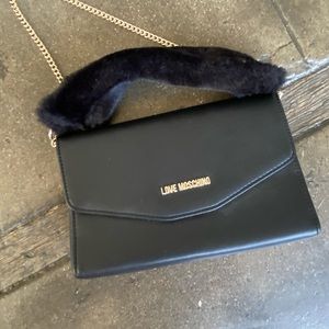 Love Moschino Leather & Fur Purse